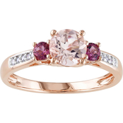 Sofia B. 10K Rose Gold Morganite and Pink Tourmaline Ring with Diamond