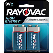 Rayovac High Energy 9 Volt Alkaline Battery 2 pk.