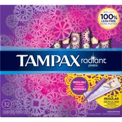 Tampax Radiant Regular Absorbency Unscented Tampons 32 ct.