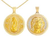 Latin Treasures 14K Yellow Gold Guadalupe Gran Poder Medal Pendant