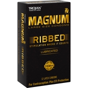 Trojan Magnum Ribbed Lubricated Condom 12 ct.