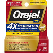 Orajel Severe PM Toothache and Gum Relief Plus Long Lasting Cream 0.25 oz.