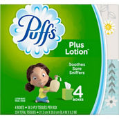 Puffs Plus Lotion Facial Tissues 4 Pk.