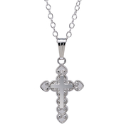 Sterling Silver Embossed Cross Pendant
