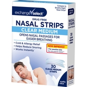 Exchange Select Drug Free Clear Medium Nasal Strips 30 Pk.