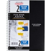 Five Star 2 Subject College Ruled 9.5 x 6 in. Spiral Notebook