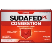 Sudafed PE Sinus Congestion Max Strength Non-Drowsy Tablet