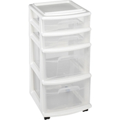 Homz Plastic Cart with 4 Drawers