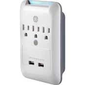 GE 3 Outlet Surge Protector with 2 USB Charging Ports
