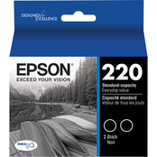 Epson 220 DURABrite Ultra Black Dual-Pack Ink Cartridges