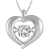 Dazzling Diamonds 10K White Gold Diamond Accent Heart Pendant