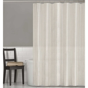 Zenna Home Linen Striped Fabric Shower Curtain
