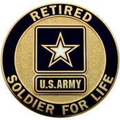 Retired Army 2 in. Identification Badge, Soldier For Life