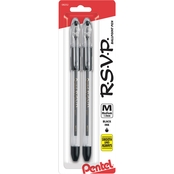 Pentel R.S.V.P. Medium Ballpoint Pens Black 2 Pk.