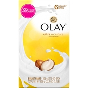 Olay Ultra Moisture Shea Butter Beauty Bar Soap, 6 Bars