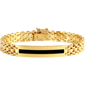 10K Yellow Gold Onyx ID Bracelet