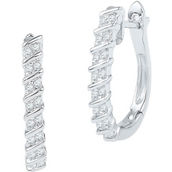 10K White Gold 1/5 CTW Diamond Earrings