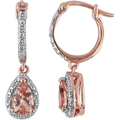 10K Morganite and Diamond Earrings