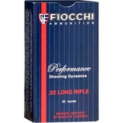 Fiocchi .22 LR 40 Gr. Copper Plated Round Nose, 50 Rounds