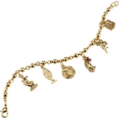 Symbols of Faith 14K Goldtone Religious Charm Bracelet