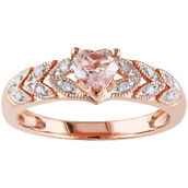 Sofia B. 10K Pink Gold 3/50 ct. Diamond and Morganite Ring
