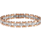 Stainless Steel And Rose Ion Plated 1/3 CTW Diamond Bracelet