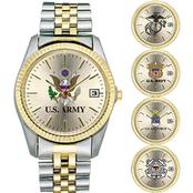 Frontier Women's Two Tone Bracelet Military Date Watch