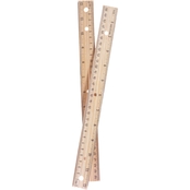 Avantix 12 Inch/Metric Wood Ruler with Brass Edge