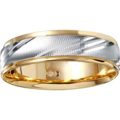 10K Two Tone Gold 6mm Spiral Wedding Band