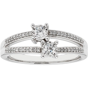 2 in Love 14K White Gold 1/4 CTW Two Diamond Ring