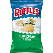 Frito Lay Ruffles Sour Cream and Onion Potato Chips 8 oz.