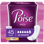 Poise Ultimate Absorbency Long Length Incontinence Pads 45 ct.
