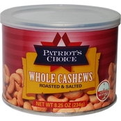 Patriot's Choice Whole Cashews 8.25 oz.