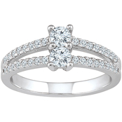 2 in Love 14K White Gold 5/8 CTW Diamond Bridal Ring