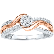 10K White and Rose Gold 1/5 CTW Diamond Promise Ring