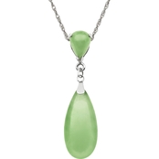 Sterling Silver Dyed Green Jadeite Pendant