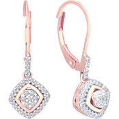 10K Rose Gold 1/4 CTW Diamond Earrings