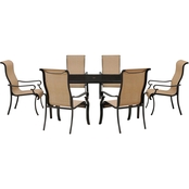 Hanover Brigantine 7 pc. Outdoor Dining Set with Glass Top Table