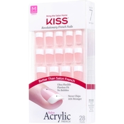 KISS Medium Length Salon Acrylic Pink French Nails 28 Ct.