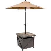 Hanover Outdoor Traditions Cast Top Side Table and Umbrella Stand
