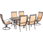 Hanover Manor 7 pc. Outdoor Dining Set with 2 Swivel Rockers