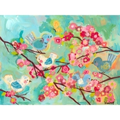 GreenBox Art Cherry Blossom Birdies Canvas Wall Art