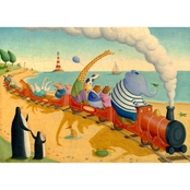 GreenBox Art Seaside Train Ride Canvas Wall Art 24 x 18