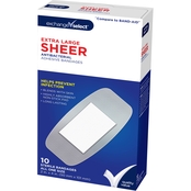 Exchange Select Extra Large Sheer Antibacterial Adhesive Bandages 10 Pk.