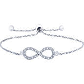 Sterling Silver 1/10 CTW Diamond Infinity Bolo Bracelet
