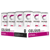 Celsius Essential Energy Drink Wild Berry 12 oz. Cans, 12 pk.