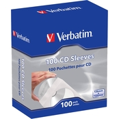 Verbatim CD/DVD Paper Sleeve with Clear Window 100 Pk.