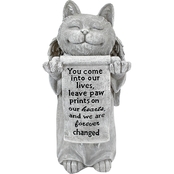 Design Toscano Paw Prints On Our Hearts Memorial Cat Statue