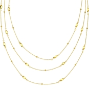 14K Yellow Gold 3 Layer Twist Station Necklace