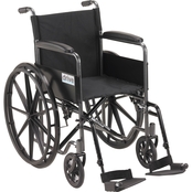 Drive Medical Silver Sport 1 Wheelchair, Full Arms, Swing away Removable Footrest